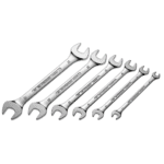 Set of Facom 44 inch open ring wrench sets 44.JU6 in various sizes on a black background.
