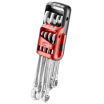 Facom 440 set of metric combination wrenches in a portable case, ideal for professional automotive and mechanical work.