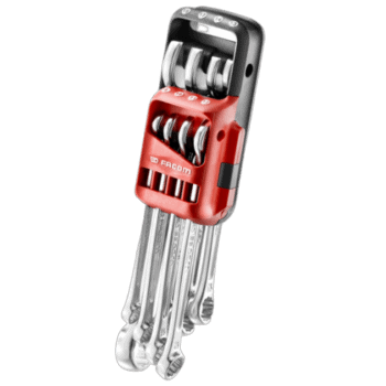 Facom 440 set of metric combination wrenches in a portable case, ideal for professional automotive and mechanical work.