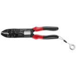 Facom standard crimping pliers for insulated terminals with red and black handles, used for electrical wiring and terminal crimping.