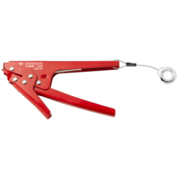 Facom plastic cable-tie pliers SLS 455BSLS in red with ergonomic handle and cable tie tensioning mechanism.