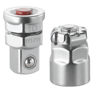 Facom set of 2 adaptors for 10 mm wrenches to 1/4 drive, high-quality metal construction for versatile tool use.
