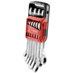Facom 467B set of metric and inch combination wrenches in a portable case, ideal for professional toolkits.