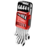 Facom 467B set of metric and inch combination wrenches in a portable case for professional tool storage.