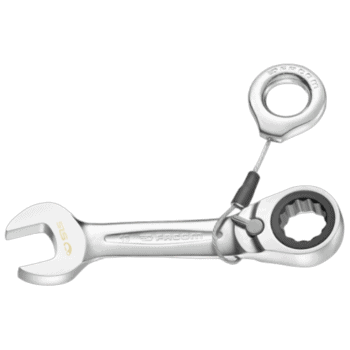 Facom 467S.SLS short metric ratchet combination wrench with adjustable head for versatile use.