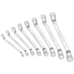 Set of Facom 55A metric offset-ring wrench sets in various sizes on a black background.