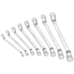 Set of Facom 55A metric offset-ring wrench sets in various sizes on a black background.