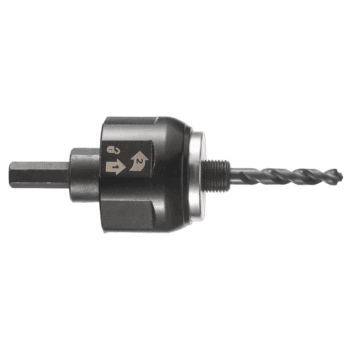 Facom 1 Chuck for Holesaws 35 to 68 mm with drill bit attached, suitable for professional use.