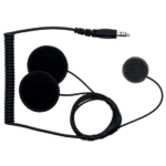 High-quality racewear microphone kit with foam windshields, ideal for full face helmets, ensuring clear communication during motorsport events.