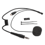 High-quality ZeroNoise radio helmet kit compatible with full face helmets for motorcycle racing and riding. Includes microphone, cables, and mounting accessories for clear communication.