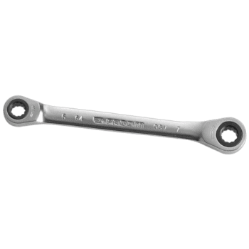 Facom 64 metric straight ratchet ring wrench for automotive and mechanical use, made of durable chrome vanadium steel.