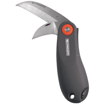 Facom Toucan Knife with two blades, ergonomic handle, and safety features for precision cutting.
