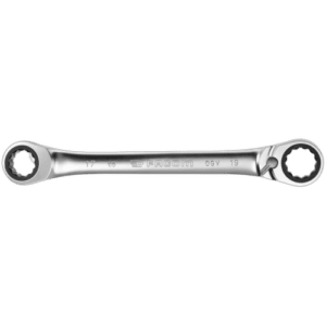 Facom 65 - Metric 15mm hinged ratchet ring wrench, high-quality chrome finish, designed for precise mechanical work.