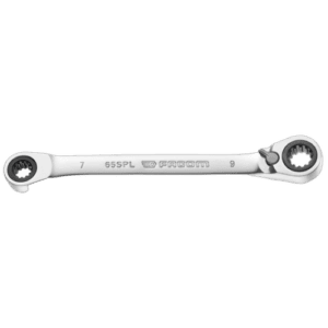 Facom 65 - Spline 15° angled offset-ring ratchet wrench for precise torque application.