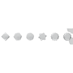 Set of six Facom 65 - Spline 15° angled offset-ring ratchets in various sizes, made of shiny metal.