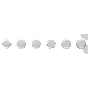 Set of six Facom 65 - Spline 15° angled offset-ring ratchets in various sizes, made of shiny metal.
