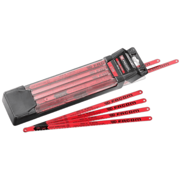 Facom professional cutting tool with red blades and black handle, designed for precision cutting in racewear manufacturing.
