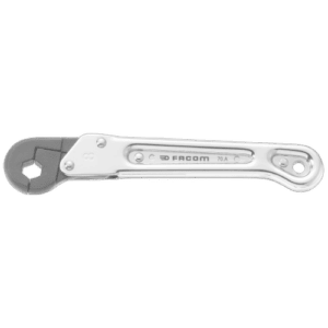 Facom 70A straight flare-nut wrench with metric web for automotive and mechanical repairs.