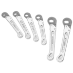 Set of Facom 70A metric ratchet flare-nut wrenches with chrome finish, varying sizes for automotive and mechanical use.