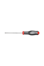Screwdriver with a black and red handle and a metal shaft, ideal for precision work in racewear maintenance.