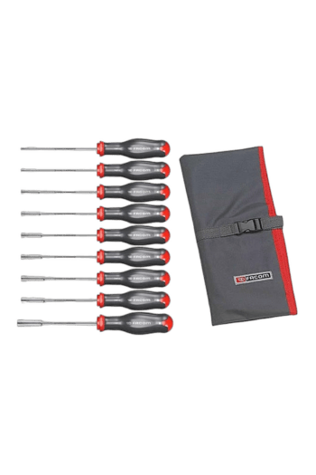 Facom Prot Nut Driver Set with multiple screwdrivers and a carrying case, ideal for professional and DIY use.