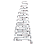Set of metric and inch angled socket wrench sets with various sizes arranged vertically for automotive or mechanical use.