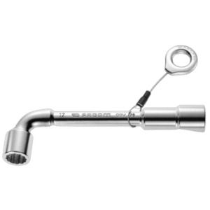 Facom 76.SLS forged metric and inch-size 12 x 6 point angled open-socket wrench for professional use.
