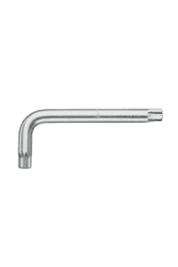 Close-up of a Facom short metric L-shaped hex key in silver finish, ideal for automotive and mechanical repairs.