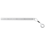 Facom 803.SLS stainless steel rule with dual-sided measurement markings and a ring end for easy handling.