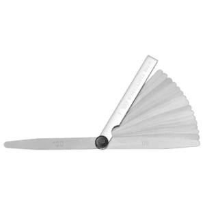 Facom metric feeler gauges 804.P set with multiple blades fanned out for measurement precision.