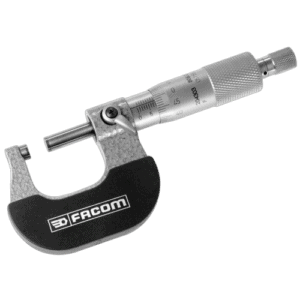 Facom 806 micrometer with 1/100th mm accuracy, precision measuring tool for engineering and manufacturing.