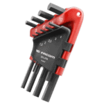 Facom set of hexagon keys in a red and black wallet with sizes 1.5mm to 10mm, ideal for precision mechanical work.