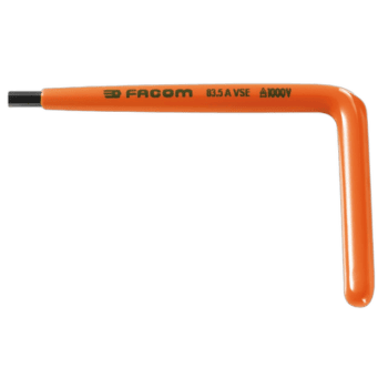 Facom VSE series 1,000 Volt insulated key 83.4AVSE in orange with black handle for electrical safety.