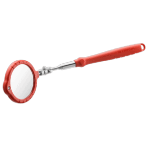 Facom 834B.RTI telescopic mirror with red handle and round reflective surface for automotive and mechanical inspections.