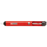 Facom 839A desoldering pump in red with black nozzle and clear chamber for solder removal, ideal for electronics repair.
