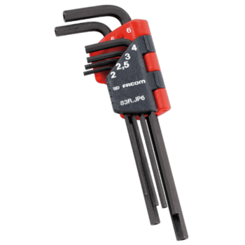 Facom set of 6 keys for 6-point safety screws, compact and versatile tool for secure fastening tasks.
