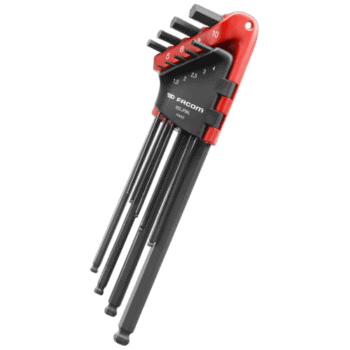 Facom JP set of hexagon keys in a red and black wallet, ideal for precision mechanical work and tool storage.