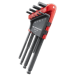 Facom set of hexagon keys in a red and black wallet, featuring sizes from 1.5mm to 10mm, ideal for precision mechanical work.