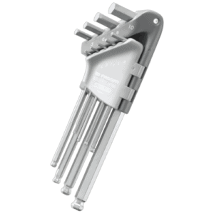 Set of five precision screwdrivers with numbered handles for industrial and food industry use, displayed against a black background.
