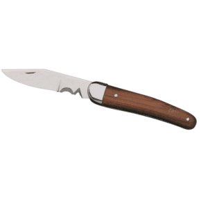 Facom electricians knife with wood handle and wire stripper, ideal for electrical work and wire cutting.