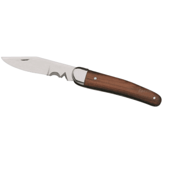 Facom electricians knife with wood handle and wire stripper, ideal for electrical work and wire cutting.