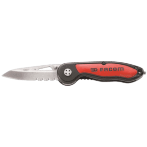 Facom multipurpose knife 840.Fpb with serrated blade and ergonomic handle for versatile use.