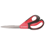 Facom heavy duty scissors with red and black ergonomic handles and sharp stainless steel blades for industrial use.