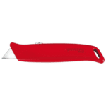 Facom retractable utility knife with interchangeable blades in red, designed for precision cutting and safety.