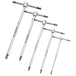 Set of five Facom T spinner hexagon keys in sizes 3, 4, 5, 6, and 8mm, displayed against a black background.