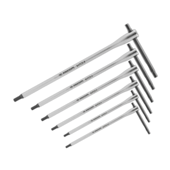 Set of 6 Facom T wrenches with sliding bar, ideal for precise mechanical work and repairs.