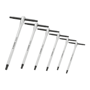 Set of six Facom fast hex T-handle wrenches in various sizes for precise mechanical work.