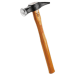 Dinging hammer with round face and wooden handle, ideal for precision metalwork and automotive repairs.