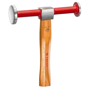 Facom hammer with a flat, convex, and round head featuring a wooden handle for durability and precision work.