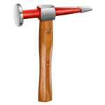 Facom hammer with round flat face and straight pein, featuring a wooden handle and metal head, ideal for professional use.